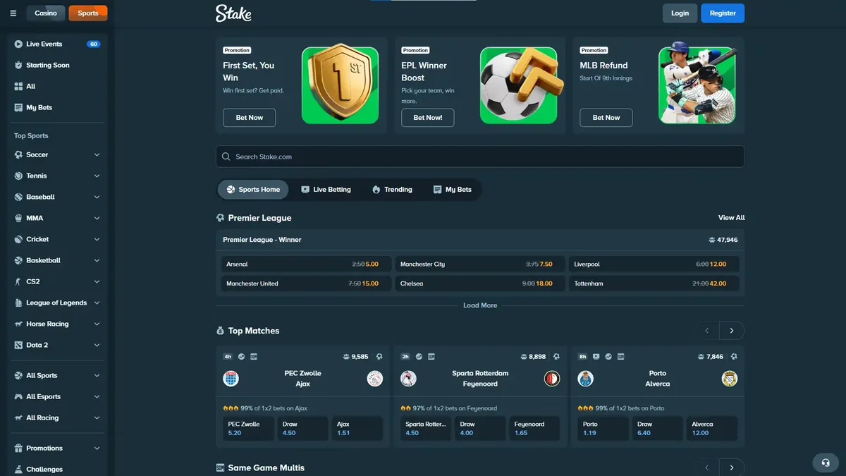 Stake sporta derību sadaļa